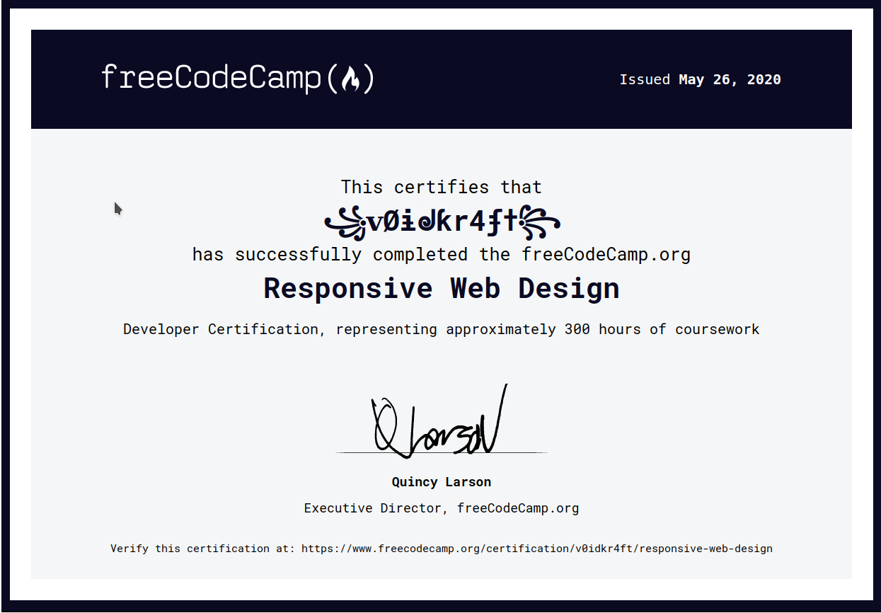 Responsive Web Design Certification!